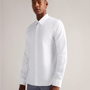 White Grey Polka Dot Ted Baker Dress Shirt